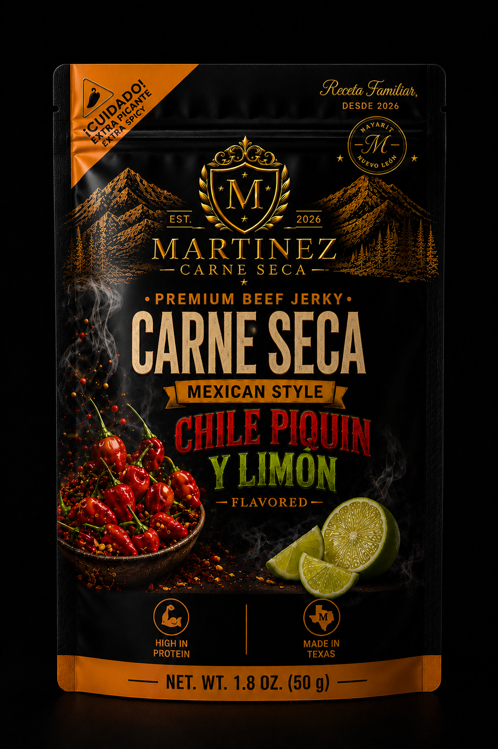 Martinez Carne Seca | Chile Piquin y Limon Carne Seca